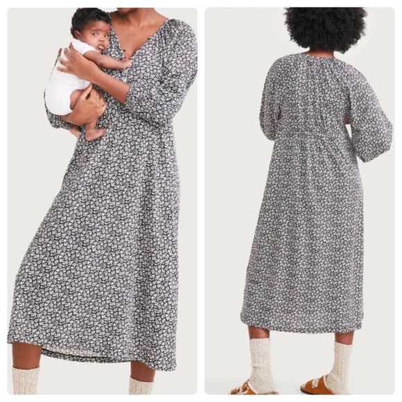 Hatch Dresses & Skirts - Hatch The Organic Cotton Nursing Night Dress Black Floral Size 0 0-2 Maternity